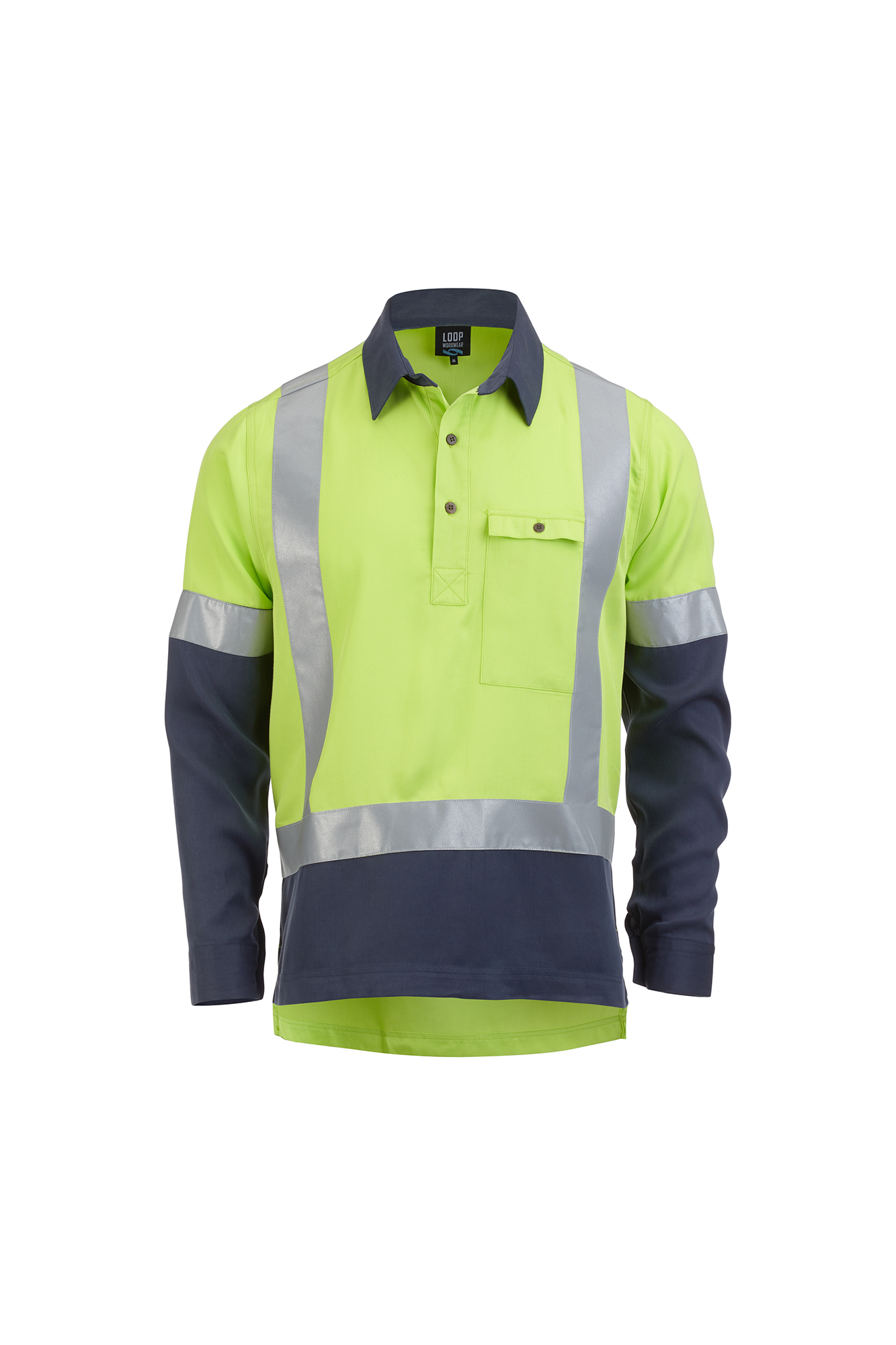 Closed Front Shirt Yellow Long Sleeve 