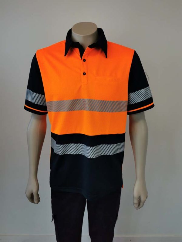 Hi Vis Polo Shirt With Segmented Tape : My Example Store - Image 3