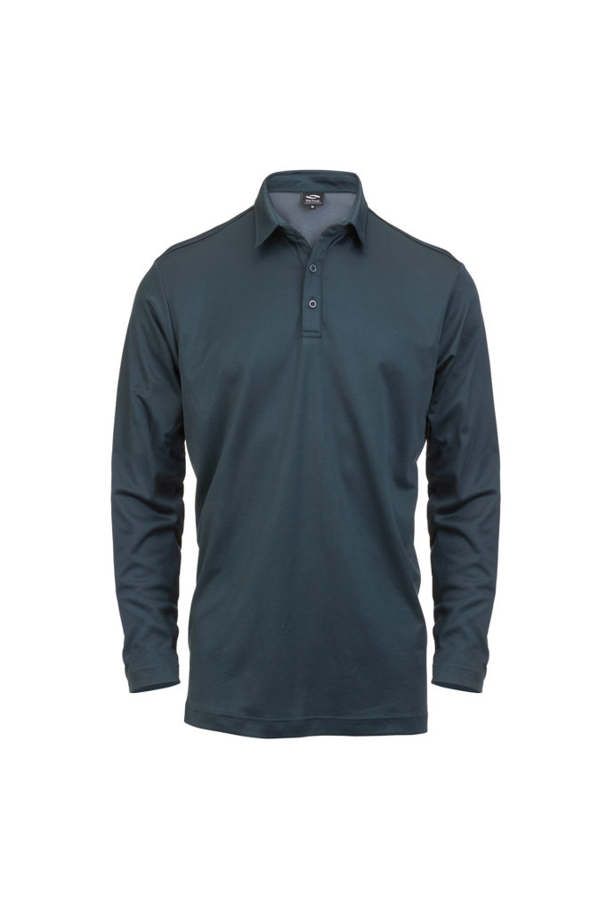 Men's Long Sleeve Textured Polo