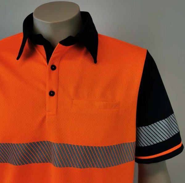 Hi Vis Polo Shirt With Segmented Tape : My Example Store - Image 2
