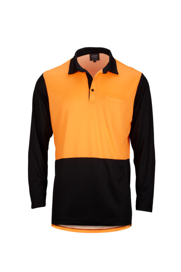Lyocell Long Sleeve Hi Vis Polo - Image 3